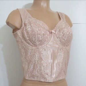 NWOT NB Corset Blush Pink Mesh and Lace Longline Corset Size 36B